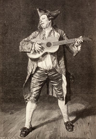 An 18th century musician, after a drawing by L. Scheurenberg, from 
